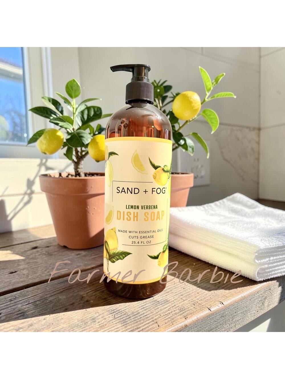 Sand + Fog Dish Soap Lemon Verbena 25.4 fl Oz. Pump Bottle, New